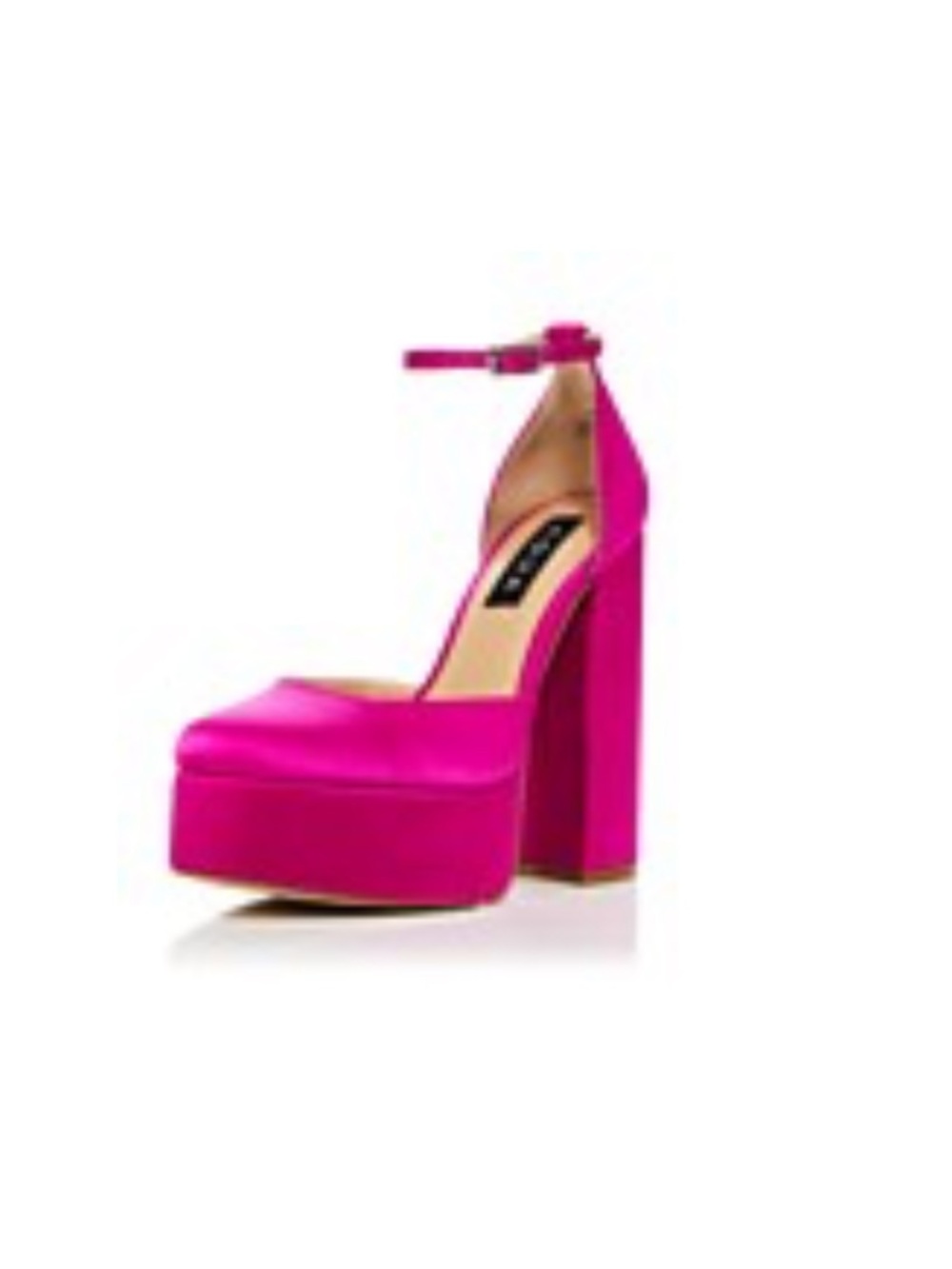 Aqua Hot Pink Platform Block Heel with Ankle Strap